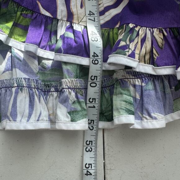 Pacific Legend Womens Hawaiian Midi Dress Size M Tropical MuuMuu Vacation Purple - Picture 11 of 13